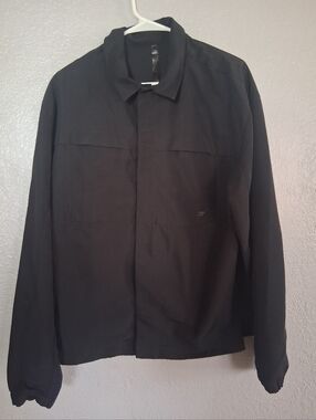 Fabletics Black Button Down Jacket Windbreaker M